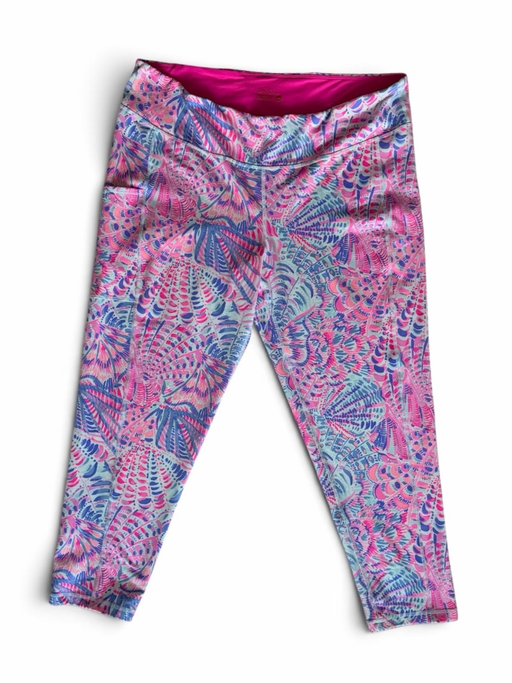 Lilly Pulitzer Luxletic Weekender Cropped Leggings in 'Sea You Soon' Sz. XXL